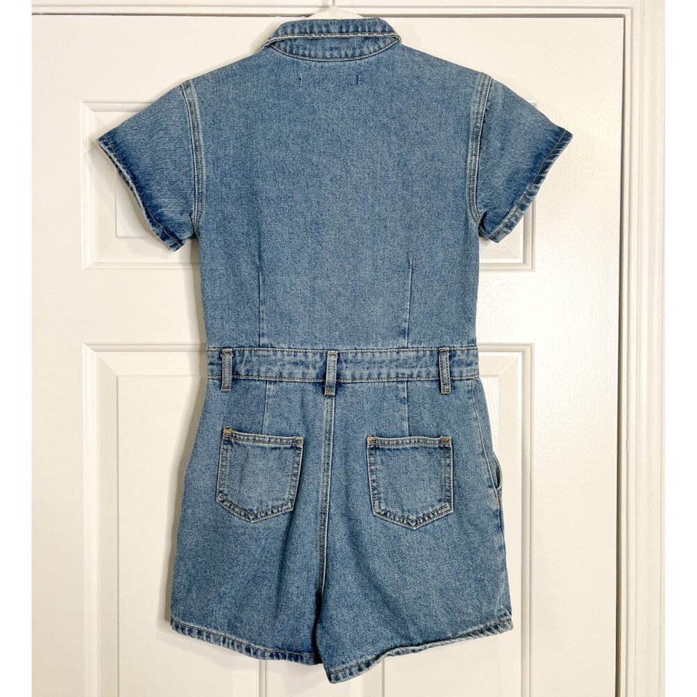 Lioness U Know Whats Up Romper Denim One Piece Shorts - Picture 6 of 6